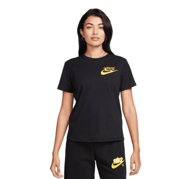 Women's Iconic Swoosh Logo The Nike Tee in Black, S - Picture 1 of 6